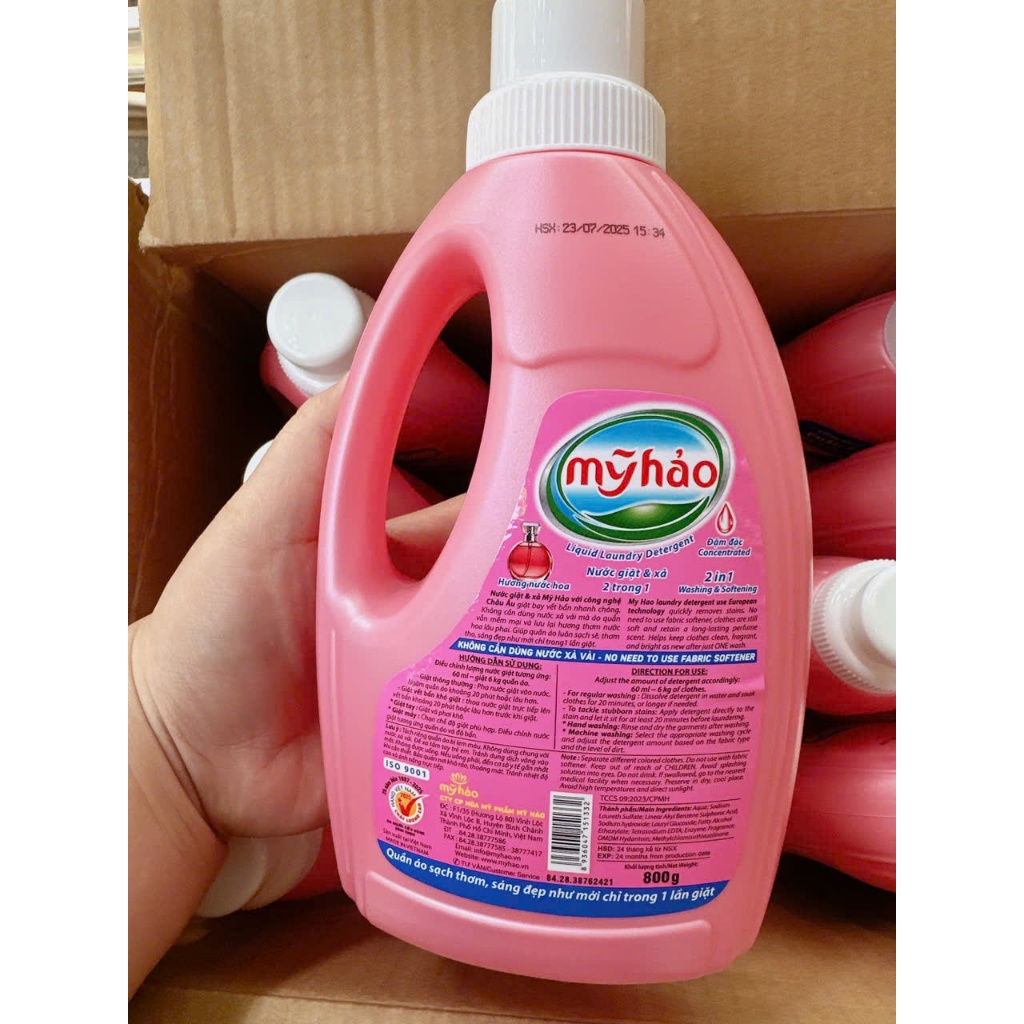 Nước Giặt Mỹ Hảo Hương Nước Hoa chai 800g