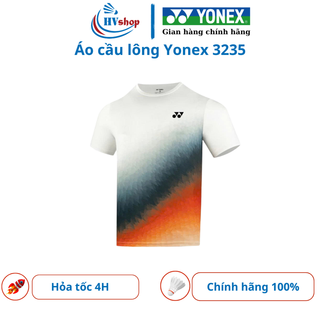 Áo cầu lông Yonex chính hãng 3235, chất liệu thoáng, thấm hút tốt, họa tiết 3 màu - HVShop
