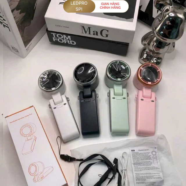 Quạt cầm tay mini MG9 dung lượng pin 4000mAh 5 cấp độ gió quạt tích điện có thể gấp gọn màn hình hiển thị pin tuabin gió