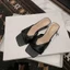 Dép Cao Gót Mũi Vuông Nữ – Quai Ngang Đan Chéo Cao 3cm Mix Váy, Quần Jean Đều Đẹp H010 - NT SHOES
