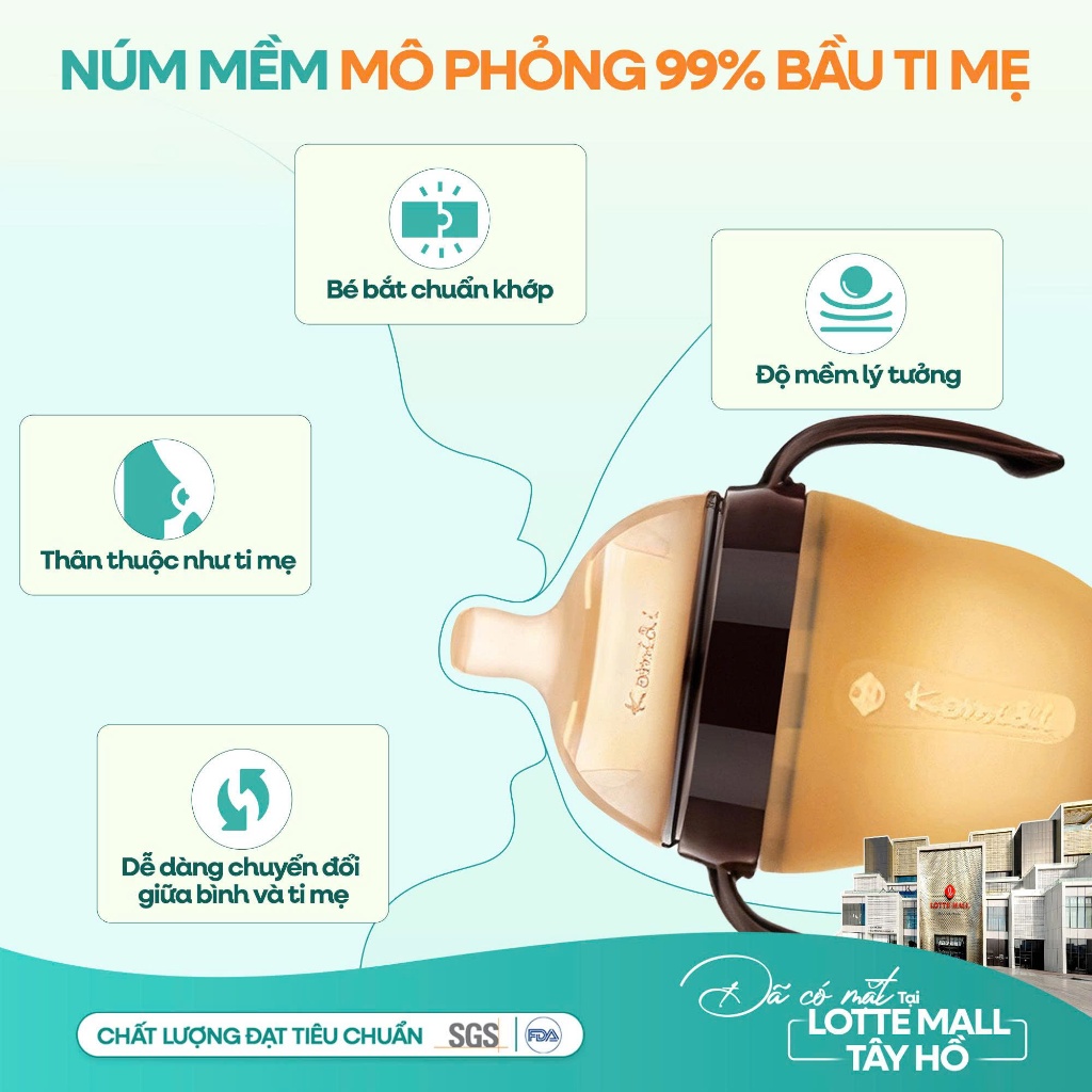 Bình Sữa Kamidi Silicone - Núm mềm cho bé tập ti - Dung Tích 150ml/250ml
