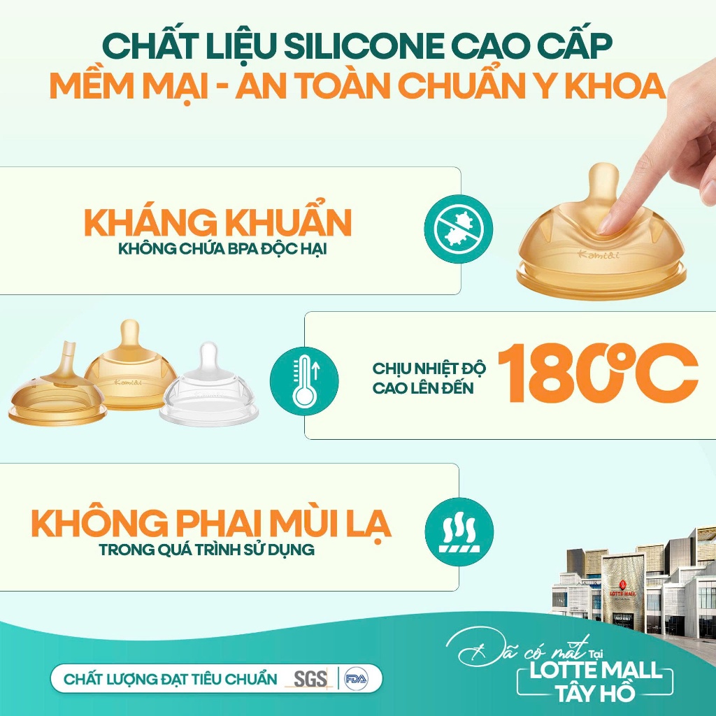 Bình Sữa Kamidi Silicone - Núm mềm cho bé tập ti - Dung Tích 150ml/250ml