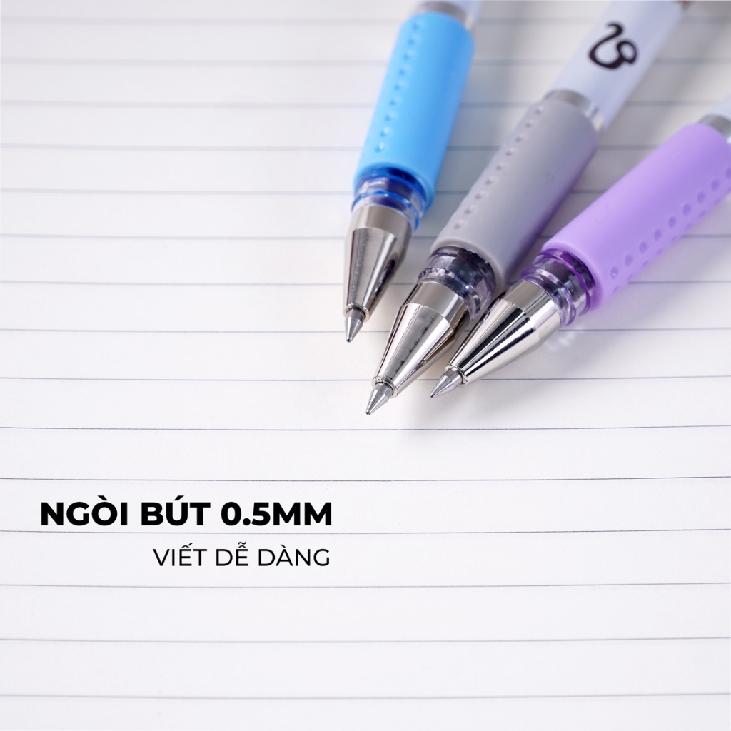 Bút Gel Classmate - 1 Chiếc - Bút Nước Ngòi 0.5mm, Có 3 Màu Xanh Đen Tím, Bút Viết Trơn, Mực Ra Đều, Ghi Chép CL-GP107
