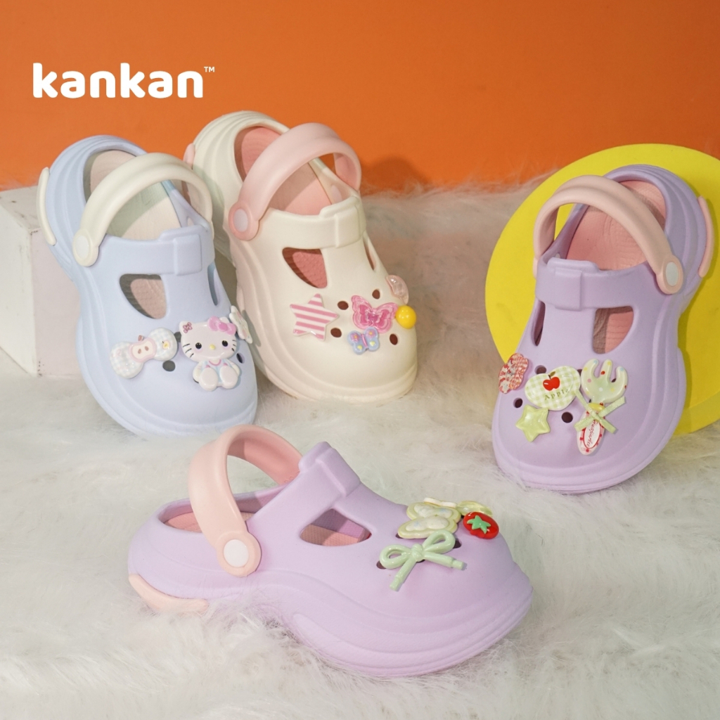 Dép Sandal Bé Gái KanKanStore Dép Sục Có Quai Trẻ Em Đi học Đi Chơi Thoải Mái Vận Động KA141