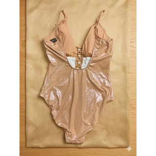 Bikini 1 mảnh, bộ đồ bơi liền thân nữ màu nude ánh nhũ sang chảnh sẵn đệm ngực hàng xuất dư cao cấp