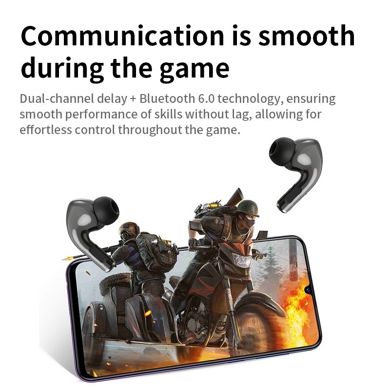 Lenovo ERAZER EP210 Pro TWS Earbuds, Gaming Bluetooth Headphones with Ultra-Low Latency & Long Battery