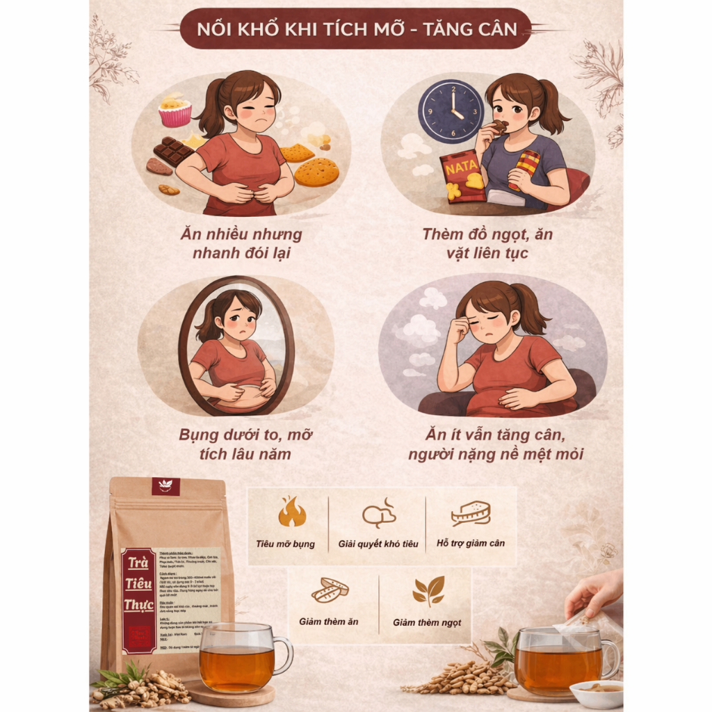 Trà Lá Nam - Thanh Lọc Cơ Thể, Giảm Đầy Hơi Chướng Bụng, Nhẹ Bụng Dễ Tiêu, Giữ Dáng Gọn Gàng, Bịch 30 Túi Lọc