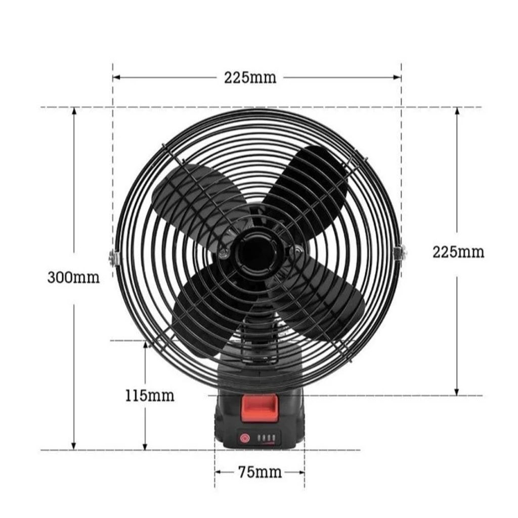 Quạt Tích Điện Lồng Sắt Makita, Đế Pin 21V - 2 Mức Gió, Sử Dụng 12-18 Tiếng, Không Gây Tiếng Ồn