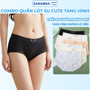 COMBO 6 - 3 Quần Lót Nữ Đúc Su Cao Cấp Kháng Khuẩn 7A Tàng Hình Chống Lộ Viền Không Đường May ZANABRA L718