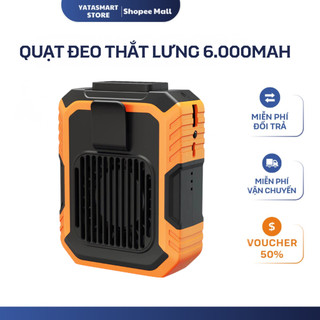 Quạt Điều Hòa Treo Thắt Lưng Đa Năng, Có Đèn, Sạc USB 4000mah - Quạt Đeo Eo Kiêm Sạc Dự Phòng
