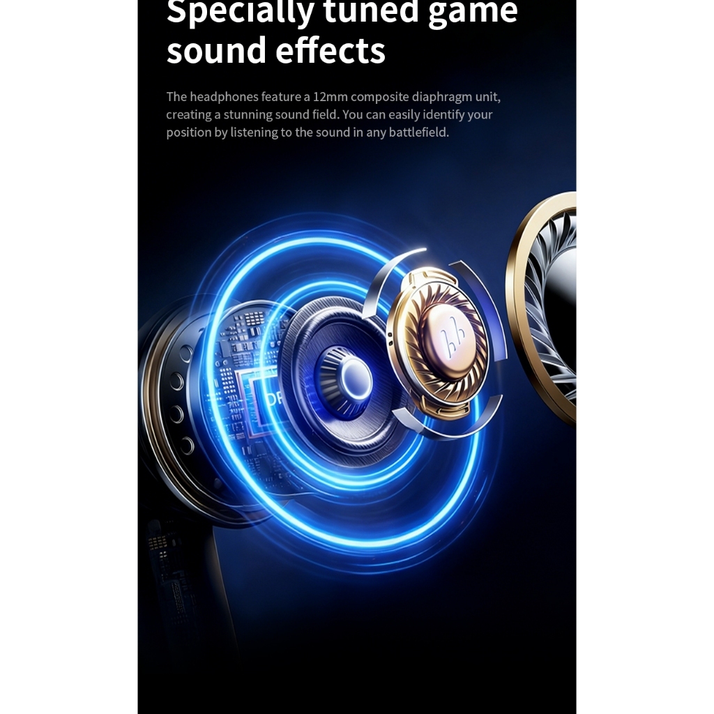 Monster Q15 Wireless Bluetooth Earphones, Noise Reduction Gaming Earbuds, High-Quality Stereo Sound for Sports