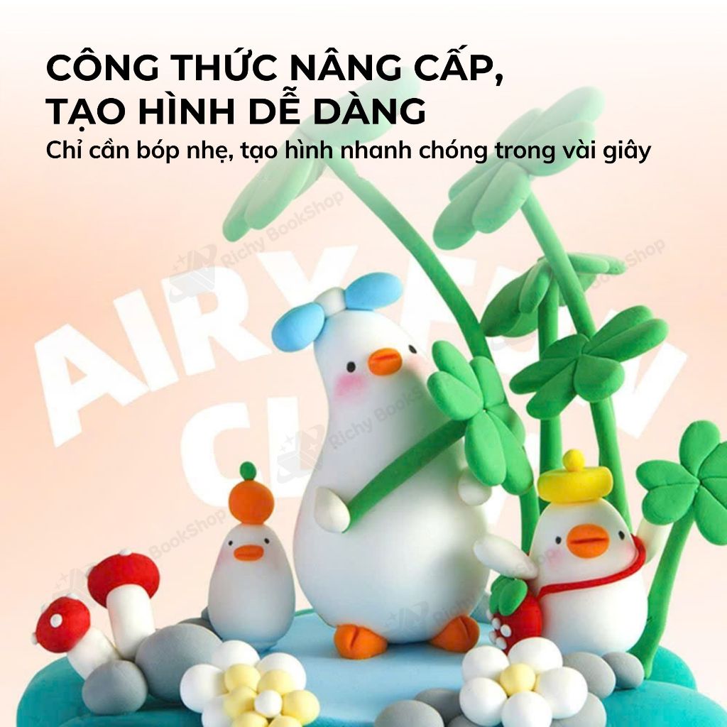 Đất nặn tự khô Mideer Play Airy Clay an toàn cho bé, không dính tay, mềm mịn