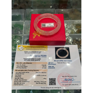 Vòng tay đá thạch anh hồng vòng xinh đá thạch anh nguyên khối tự nhiên ( tinh thế bán trong ) - đá phong thuỷ tuấn trần
