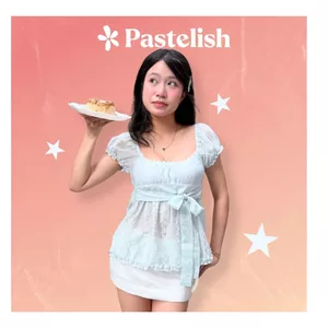 Ivy Top - Áo Babydoll vải tơ hoa nhí mùa hè - Pastelish