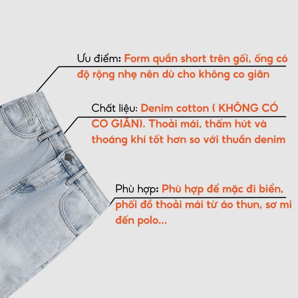Quần short jean Nam form lửng, Chất Rin Cotton 3 màu dễ phối_JS01, JS02, JS03 Menswear Pants | BigBuy360 - bigbuy360.vn