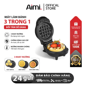 Màu Đỏ Máy Làm Bánh Waffle Que 350W Aimi Máy Nướng Bánh Mini