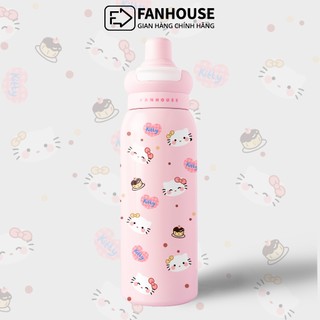 Bình nước giữ nhiệt Good Duck 600ml inox 316L Fan House bình giữ nhiệt ống hút linh động, in tên tặng túi canvas