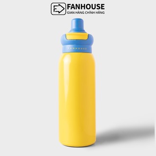 Bình nước giữ nhiệt Good Duck 600ml inox 316L Fan House bình giữ nhiệt ống hút linh động, in tên tặng túi canvas