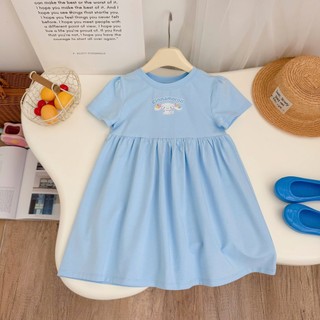 Váy Bé Gái  AZZ2601 In Hoạt Hình Dễ Thương - Váy Thun Form A, Co Giãn Thoải Mái, Tone Pastel