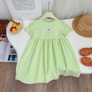 Váy Bé Gái  AZZ2601 In Hoạt Hình Dễ Thương - Váy Thun Form A, Co Giãn Thoải Mái, Tone Pastel