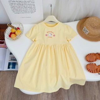 Váy Bé Gái  AZZ2601 In Hoạt Hình Dễ Thương - Váy Thun Form A, Co Giãn Thoải Mái, Tone Pastel
