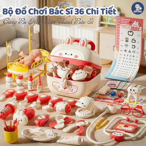 Bộ Đồ Chơi Bác Sĩ Mô Phỏng GutyKids 48 Chi Tiết Thật Cho Bé, Có Hàm Răng Giả, Ống Nghe Giúp Bé Học Làm Bác Sĩ Siêu Vui