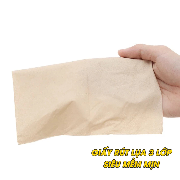 [HỎA TỐC] Giấy Ăn Lụa Silkwell Thùng 18 Gói Giấy Nâu Rút 160 Tờ/3 Lớp - Không Bụi Mịn, Thấm Nước