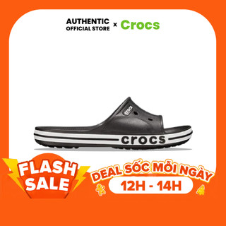 | 100% 𝘾𝙝í𝙣𝙝 𝙃ã𝙣𝙜 | Dép Quai Ngang Clog 𝙲𝚁𝙾𝙲𝚂 Unisex Bayaband Slide 'Black'