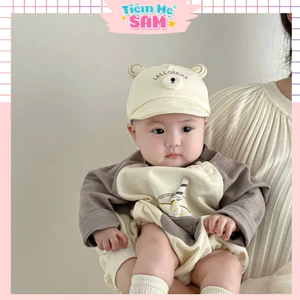 Mũ gấu dễ thương chống nắng cho trẻ sơ sinh 0-8 tháng, có dây điều chỉnh to nhỏ phía sau cho bé (MUG45)