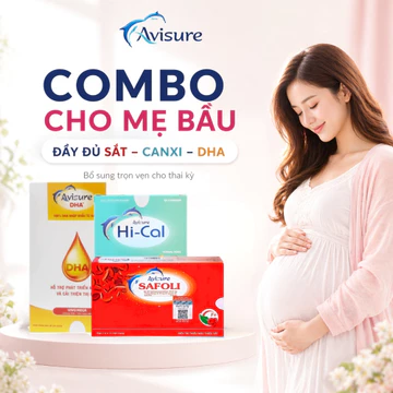 Trọn bộ Sắt Canxi DHA Vitamin tổng hợp cho bà bầu thế hệ mới Avisure bầu, trước bầu, cho con bú