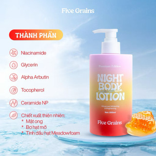 [Give Grains] KEM DƯỠNG THỂ BAN NGÀY NÂNG TONE DA BODY FIVE GRAINS NIACINAMIDE BODY LOTION