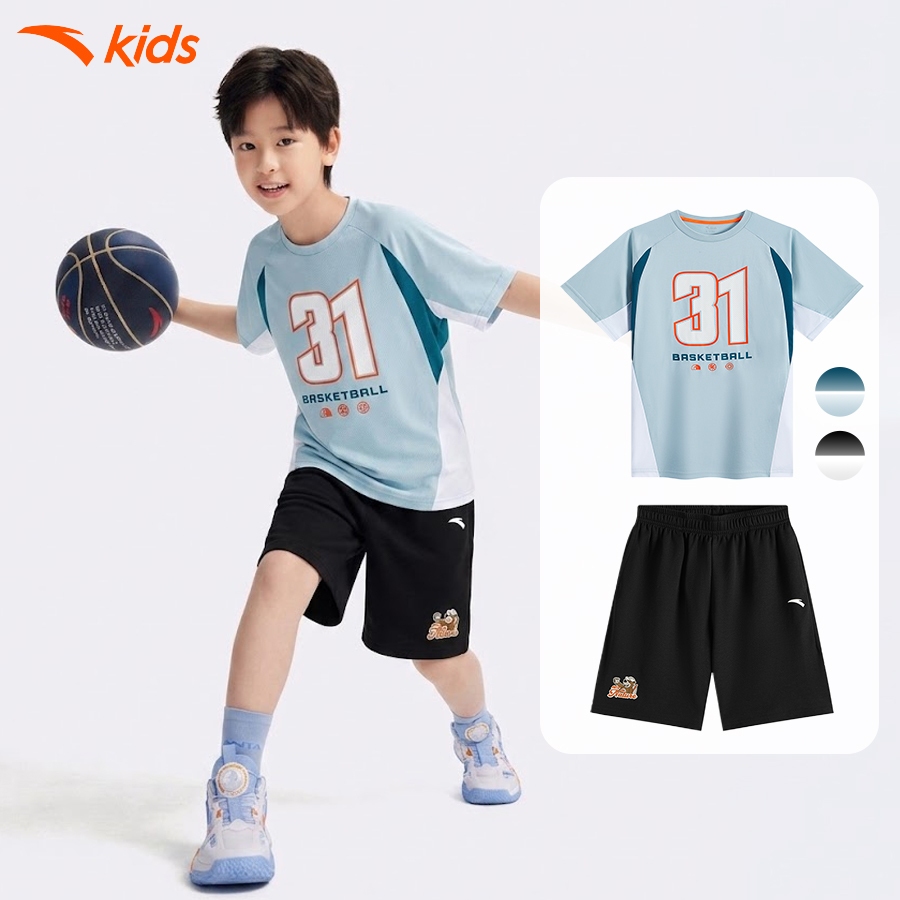 Áo Phông Ngắn Tay Bé Trai Anta Kids Basketball 3525B1101