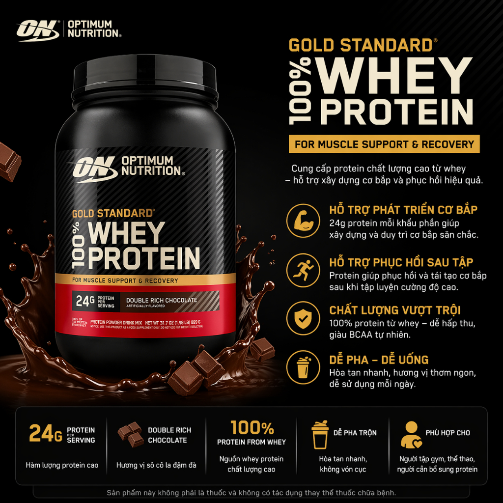 ON Gold Standard 100% Whey 2LBS - Whey Tăng Cơ Chất Lượng