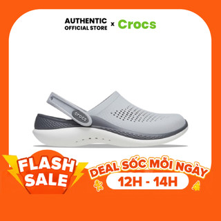 | 100% 𝘾𝙝í𝙣𝙝 𝙃ã𝙣𝙜 | Dép Sục Clog 𝙲𝚛.𝚘𝚌𝚜 Unisex Classic LiteRide 360 'Grey/White'