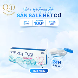 SEED 1dayPure moisture – KÍNH ÁP TRÒNG DÙNG 1 LẦN DÀNH CHO MẮT CẬN THỊ HOẶC VIỄN THỊ, chiếc