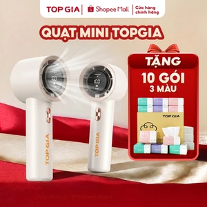 Quạt cầm tay mini Topgia tặng 10 gói giấy ăn 3 màu cao cấp 4 lớp dày dặn, mềm mịn