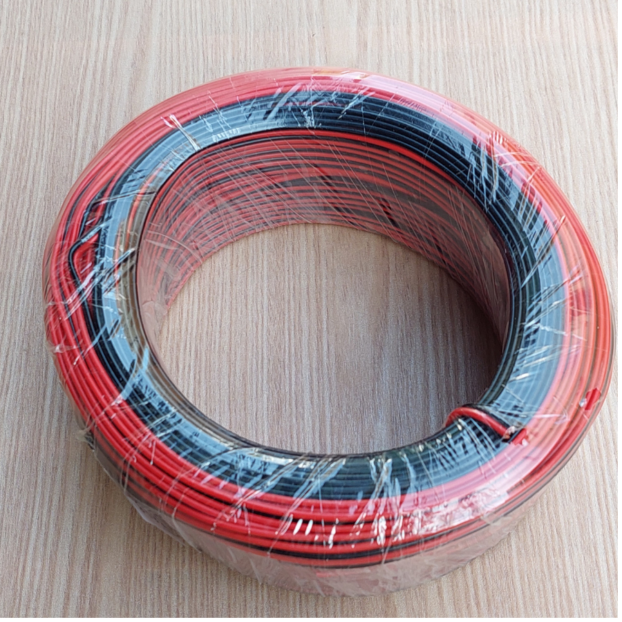 Cuộn 100m Dây điện đôi đỏ đen (Dây loa) 2x15 tim Lõi đồng 100% Chuyên dùng cho Dây Loa hàn mạch điện tử