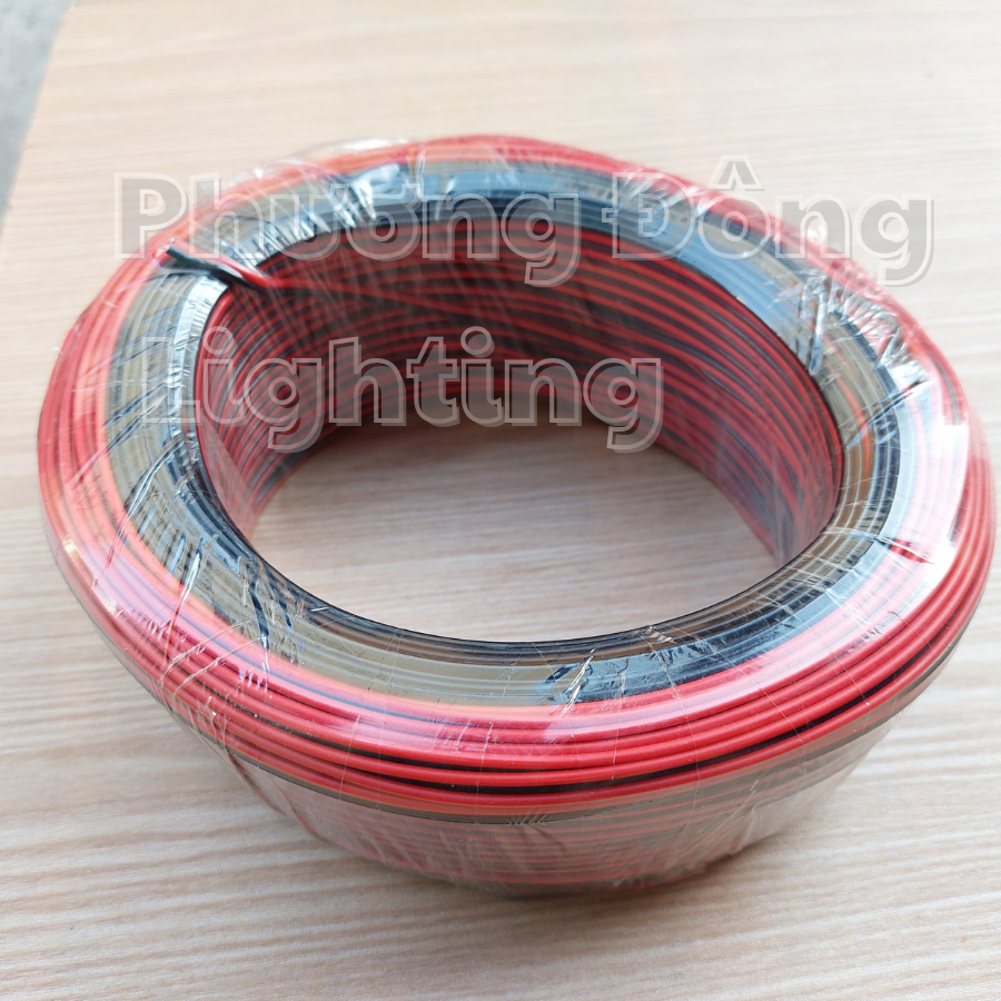 Cuộn 100m Dây điện đôi đỏ đen (Dây loa) 2x15 tim Lõi đồng 100% Chuyên dùng cho Dây Loa hàn mạch điện tử