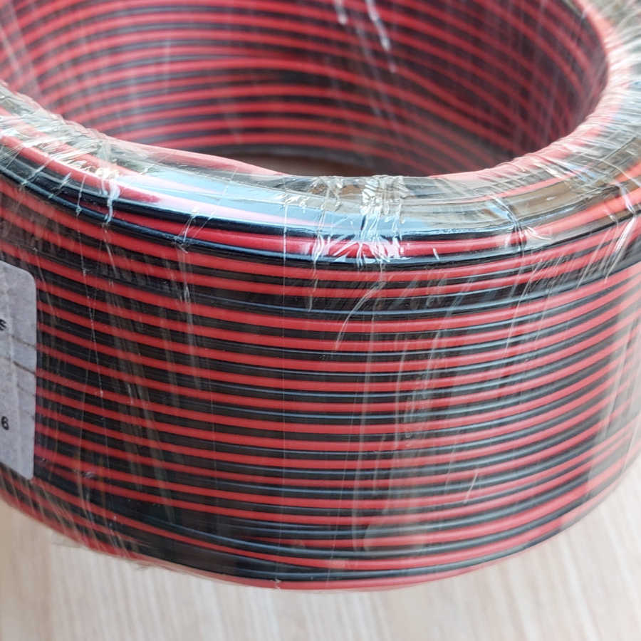 Cuộn 100m Dây điện đôi đỏ đen (Dây loa) 2x15 tim Lõi đồng 100% Chuyên dùng cho Dây Loa hàn mạch điện tử