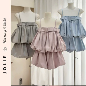 Set Bộ Jolie Hai Dây Dáng Bí Phối Đai Eo Thời Trang Trẻ Trung Sang Chảnh Cho Nữ