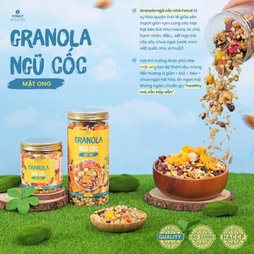 Hạt ngũ cốc granola Fonut 500g -250g granola siêu hạt phù hợp cho ăn kiêng, ăn vặt, healthy