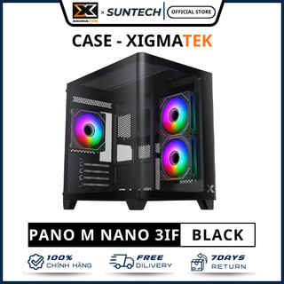 Vỏ Case Máy Tính Xigmatek Pano M Nano 3IF (EN49347) - Bể Cá Không Cột Trụ, Kèm Sẵn 3 Fan Vô Cực H23F
