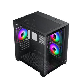 Vỏ Case Máy Tính Xigmatek Pano M Nano 3IF (EN49347) - Bể Cá Không Cột Trụ, Kèm Sẵn 3 Fan Vô Cực H23F