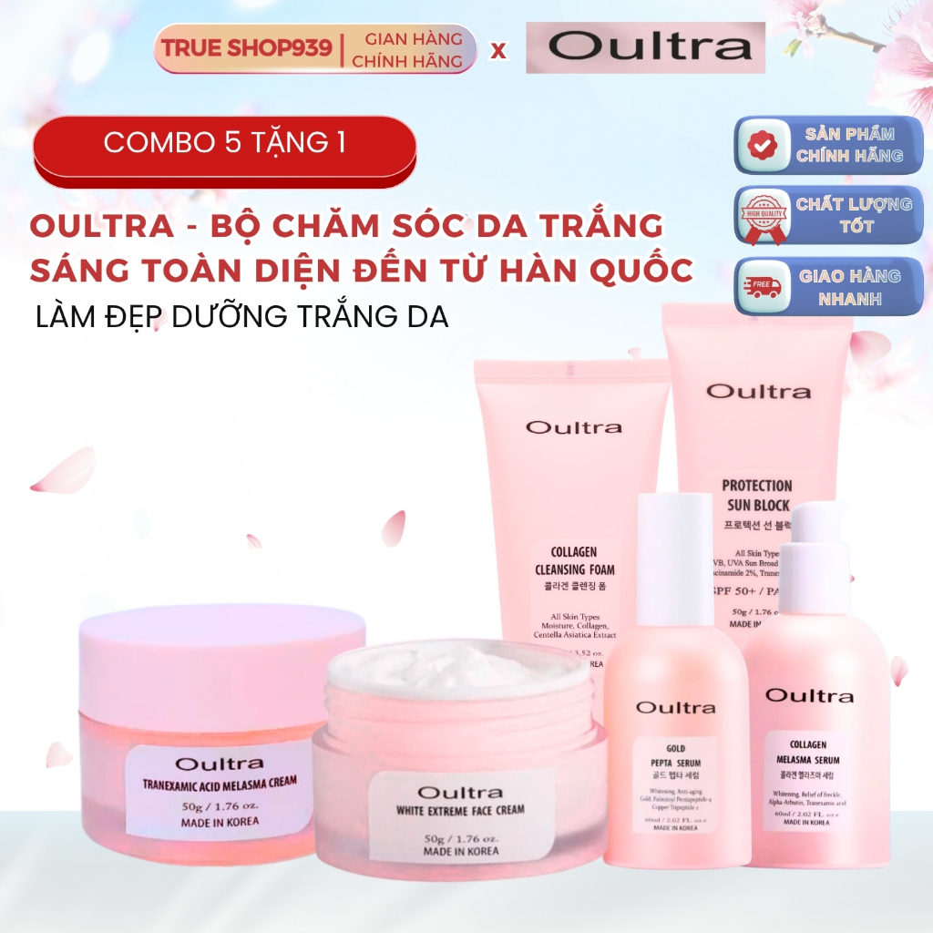 [5 tặng 1] Bộ sản phẩm Dưỡng Da trắng Sáng OULTRA làm đẹp