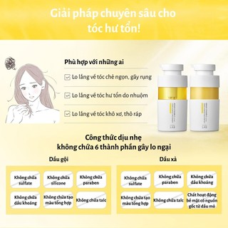 Bộ Dầu Gội Xả Unlabel LAB Vitamin C Dưỡng Tóc Mềm Mượt, Hỗ Trợ Cải Thiện Tóc Khô Xơ 400ml