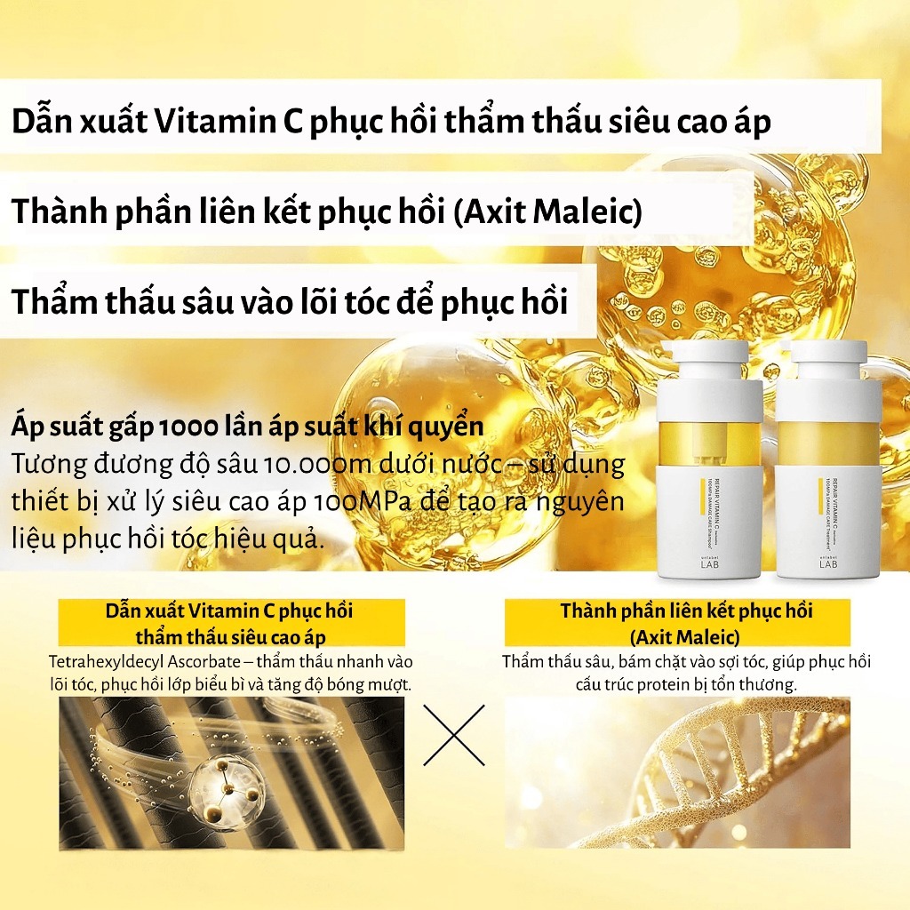 DẦU GỘI  BỔ SUNG VITAMIN C CHĂM SÓC TÓC HƯ TỔN DO NHUỘM UNLABEL LAB