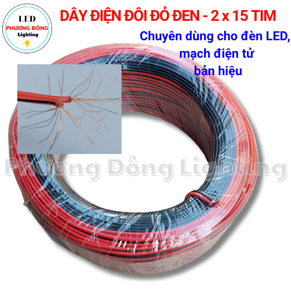 10 mét Dây Điện Đỏ Đen - Dây điện chuyên dùng cho LED quảng cáo, loa nguồn cong suất nhỏ
