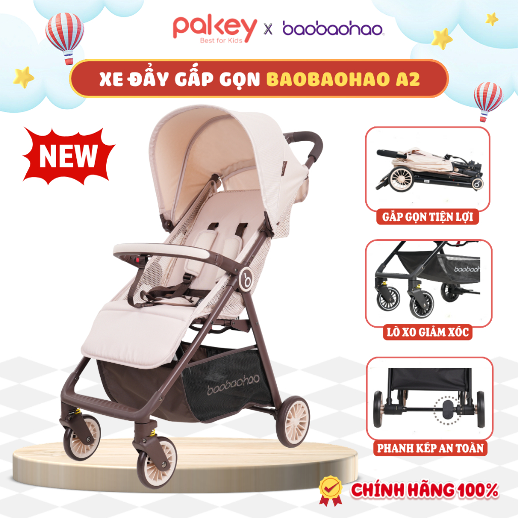 [FREESHIP] Xe Đẩy Cho Bé Đa Năng Baobaohao A2 Chính Hãng, Xe Đẩy Gấp Gọn Em Bé, Siêu Nhẹ An Toàn Tiện Lợi - Có Hỏa Tốc