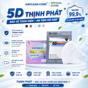 Thùng 100 chiếc khẩu trang 5D Thịnh Phát màu Trắng 3 Lớp Kháng Khuẩn