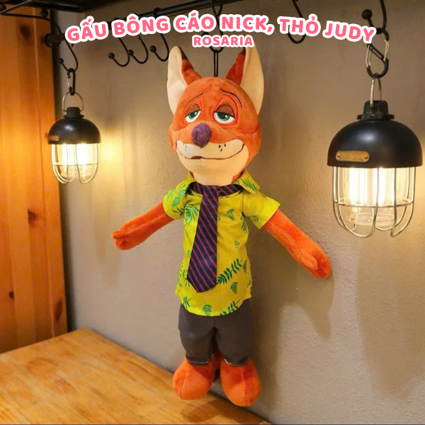 Thú Nhồi Bông Cáo Nick, Thỏ Judy Cute Cosplay, Gấu Bông Cáo Hoạt Hình Dễ Thương, Quà Tặng Người Yêu - GẤU BÔNG XINH ROSA